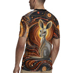 Australian Aboriginal Art Kangaroo Rugby Jersey Warm Earth Tones Aboriginal Dot Painting