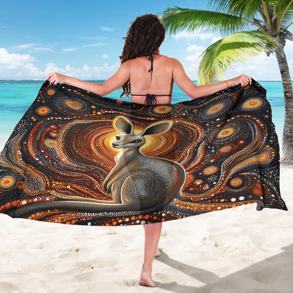 Australian Aboriginal Art Kangaroo Sarong Warm Earth Tones Aboriginal Dot Painting