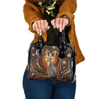 Australian Aboriginal Art Kangaroo Shoulder Handbag Warm Earth Tones Aboriginal Dot Painting
