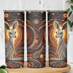 Australian Aboriginal Art Kangaroo Skinny Tumbler Warm Earth Tones Aboriginal Dot Painting