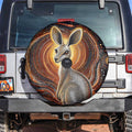 Australian Aboriginal Art Kangaroo Spare Tire Cover Warm Earth Tones Aboriginal Dot Painting