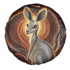 Australian Aboriginal Art Kangaroo Spare Tire Cover Warm Earth Tones Aboriginal Dot Painting