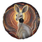 Australian Aboriginal Art Kangaroo Spare Tire Cover Warm Earth Tones Aboriginal Dot Painting