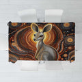 Australian Aboriginal Art Kangaroo Tablecloth Warm Earth Tones Aboriginal Dot Painting