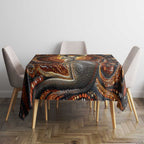Australian Aboriginal Art Kangaroo Tablecloth Warm Earth Tones Aboriginal Dot Painting