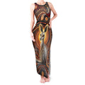 Australian Aboriginal Art Kangaroo Tank Maxi Dress Warm Earth Tones Aboriginal Dot Painting