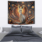 Australian Aboriginal Art Kangaroo Tapestry Warm Earth Tones Aboriginal Dot Painting