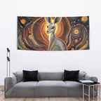 Australian Aboriginal Art Kangaroo Tapestry Warm Earth Tones Aboriginal Dot Painting