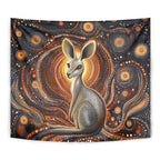 Australian Aboriginal Art Kangaroo Tapestry Warm Earth Tones Aboriginal Dot Painting