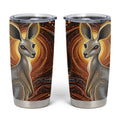 Australian Aboriginal Art Kangaroo Tumbler Cup Warm Earth Tones Aboriginal Dot Painting