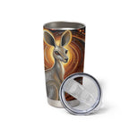 Australian Aboriginal Art Kangaroo Tumbler Cup Warm Earth Tones Aboriginal Dot Painting