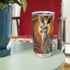 Australian Aboriginal Art Kangaroo Tumbler Cup Warm Earth Tones Aboriginal Dot Painting