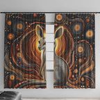 Australian Aboriginal Art Kangaroo Window Curtain Warm Earth Tones Aboriginal Dot Painting