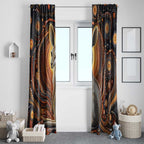 Australian Aboriginal Art Kangaroo Window Curtain Warm Earth Tones Aboriginal Dot Painting