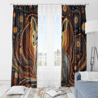 Australian Aboriginal Art Kangaroo Window Curtain Warm Earth Tones Aboriginal Dot Painting