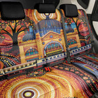 Australian Flinders Street Railway Station Back Car Seat Cover Aboriginal Dot Painting