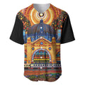 Australian Flinders Street Railway Station Baseball Jersey Aboriginal Dot Painting