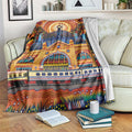 Australian Flinders Street Railway Station Blanket Aboriginal Dot Painting