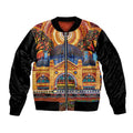 Australian Flinders Street Railway Station Bomber Jacket Aboriginal Dot Painting