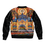 Australian Flinders Street Railway Station Bomber Jacket Aboriginal Dot Painting