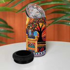 Australian Flinders Street Railway Station 4 in 1 Can Cooler Tumbler Aboriginal Dot Painting