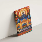 Australian Flinders Street Railway Station Canvas Wall Art Aboriginal Dot Painting