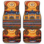 Australian Flinders Street Railway Station Car Mats Aboriginal Dot Painting
