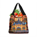 Australian Flinders Street Railway Station Grocery Bag Aboriginal Dot Painting
