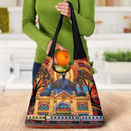 Australian Flinders Street Railway Station Grocery Bag Aboriginal Dot Painting