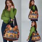 Australian Flinders Street Railway Station Grocery Bag Aboriginal Dot Painting