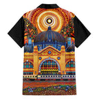 Australian Flinders Street Railway Station Hawaiian Shirt Aboriginal Dot Painting