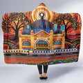 Australian Flinders Street Railway Station Hooded Blanket Aboriginal Dot Painting