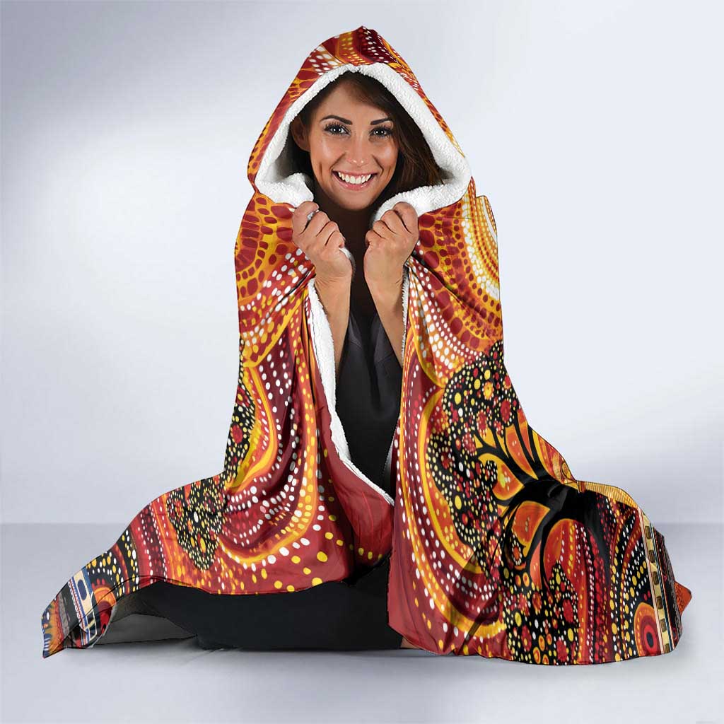Australian Flinders Street Railway Station Hooded Blanket Aboriginal Dot Painting