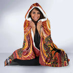 Australian Flinders Street Railway Station Hooded Blanket Aboriginal Dot Painting