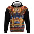 Australian Flinders Street Railway Station Hoodie Aboriginal Dot Painting