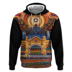 Australian Flinders Street Railway Station Hoodie Aboriginal Dot Painting