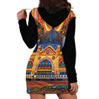 Australian Flinders Street Railway Station Hoodie Dress Aboriginal Dot Painting