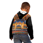Australian Flinders Street Railway Station Kid Hoodie Aboriginal Dot Painting