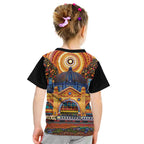 Australian Flinders Street Railway Station Kid T Shirt Aboriginal Dot Painting