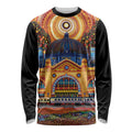 Australian Flinders Street Railway Station Long Sleeve Shirt Aboriginal Dot Painting