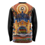 Australian Flinders Street Railway Station Long Sleeve Shirt Aboriginal Dot Painting