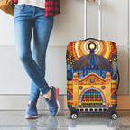 Australian Flinders Street Railway Station Luggage Cover Aboriginal Dot Painting