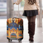Australian Flinders Street Railway Station Luggage Cover Aboriginal Dot Painting