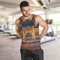 Australian Flinders Street Railway Station Men Tank Top Aboriginal Dot Painting