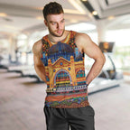 Australian Flinders Street Railway Station Men Tank Top Aboriginal Dot Painting