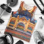 Australian Flinders Street Railway Station Men Tank Top Aboriginal Dot Painting