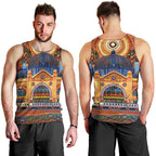 Australian Flinders Street Railway Station Men Tank Top Aboriginal Dot Painting