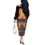 Australian Flinders Street Railway Station Off The Shoulder Long Sleeve Dress Aboriginal Dot Painting