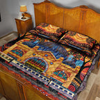 Australian Flinders Street Railway Station Quilt Bed Set Aboriginal Dot Painting