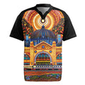 Australian Flinders Street Railway Station Rugby Jersey Aboriginal Dot Painting